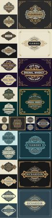 Vintage luxury logo template with detailed design