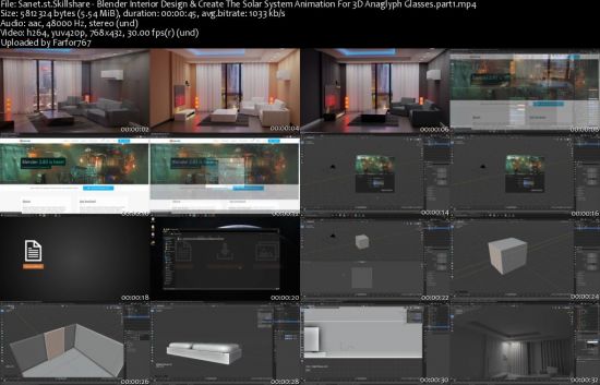Blender Interior Design &amp; Create The Solar System Animation For 3D Anaglyph Glasses