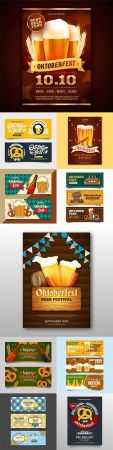 Oktoberfest festival beer party vintage illustration 8