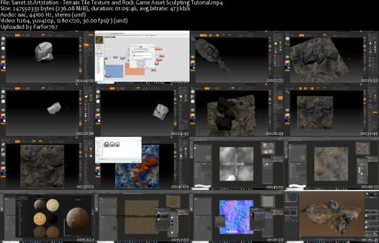 Terrain Tile Texture and Rock Game Asset Sculpting
