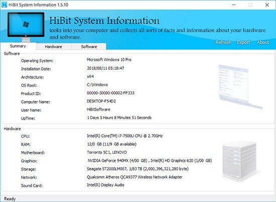 HiBit System Information 2.1.20