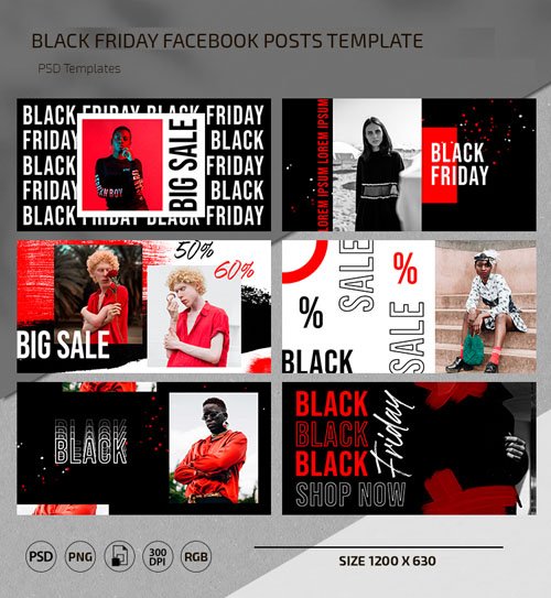Black Friday Facebook Posts Templates in [PSD/PNG]