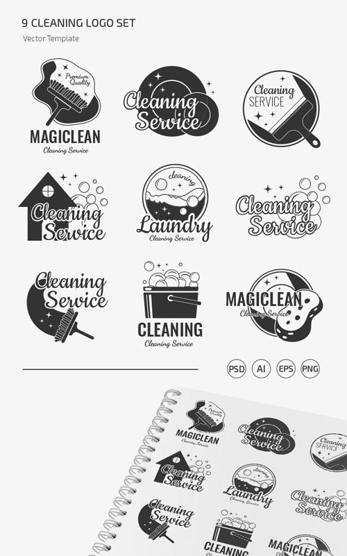 Cleaning Logo Vector Templates