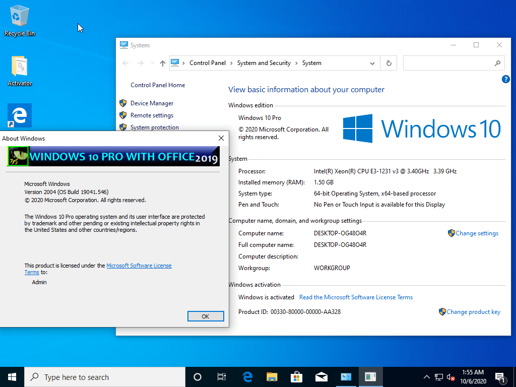 Windows 10 Pro. Windows 10 Pro Office 2019. Установка Windows 10 Pro. Драйвер Microsoft 10.0.19041.1.