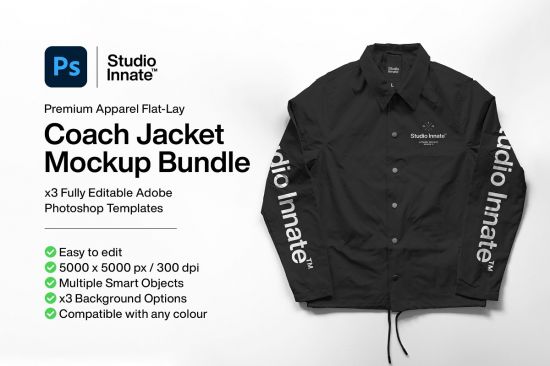 Download CreativeMarket - Coach Jacket - Mockup Bundle ...