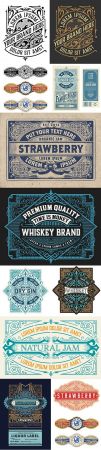 Vintage logo and etiquette template with detailed design 5