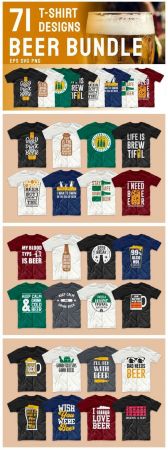 Beer Slogan T shirt Designs Bundle 5764031