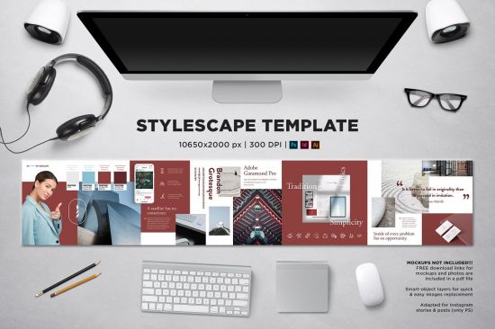 CreativeMarket   Stylescape / Moodboard Template 05 5498550