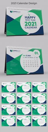 DesignOptimal Desk Calendar 2021 with Cover Page 383387914