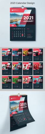 2021 Dark Wall Calendar Layout 383388879
