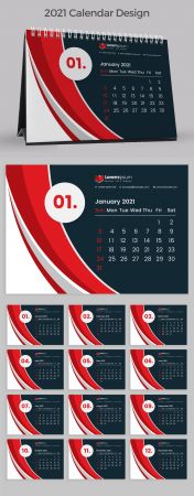 Red Desk Calendar 2021 for New Year Planner 383389277