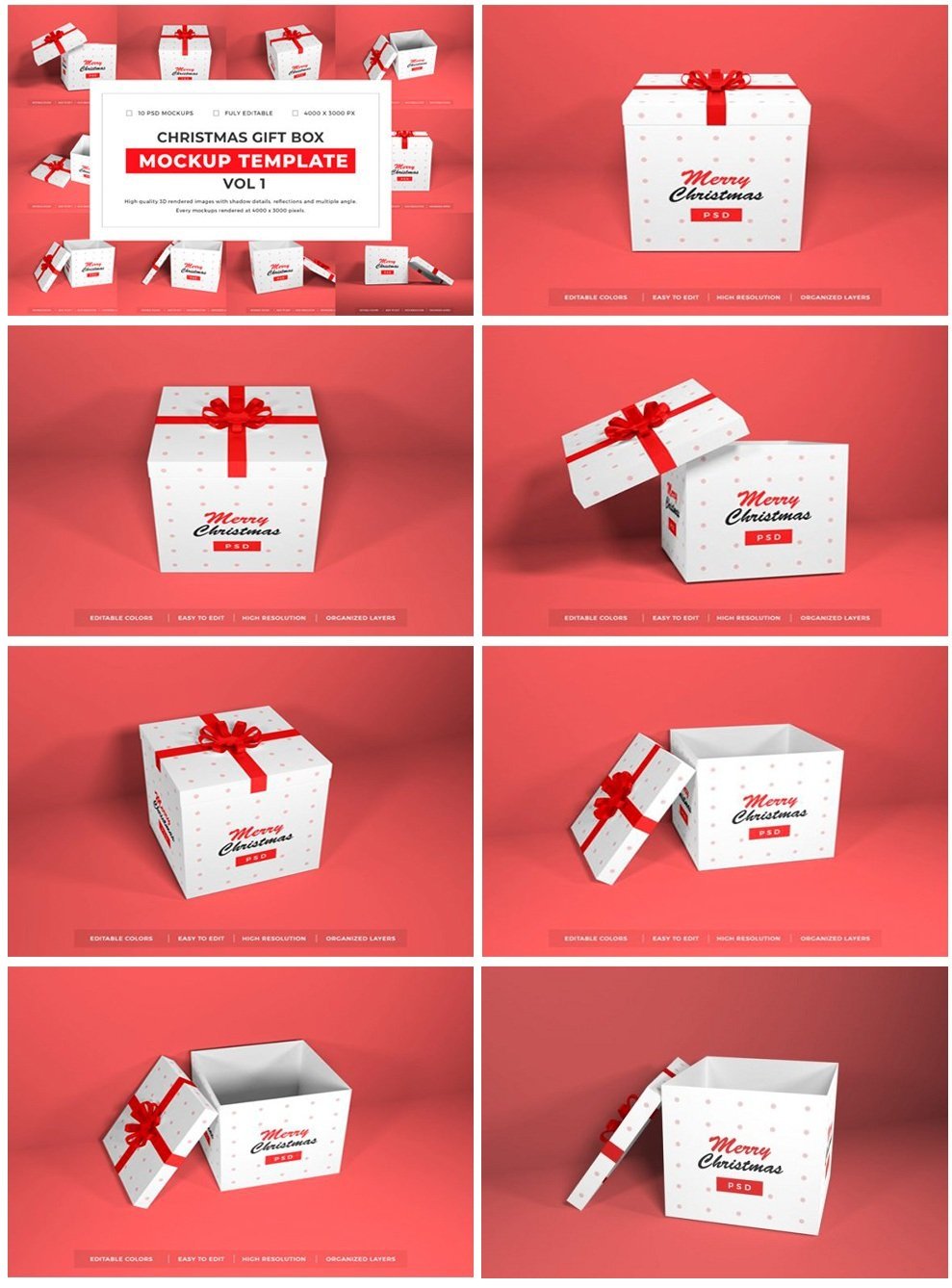 Download Download Christmas Gift Box Mockup Bundle Vol 1 6703168 ...
