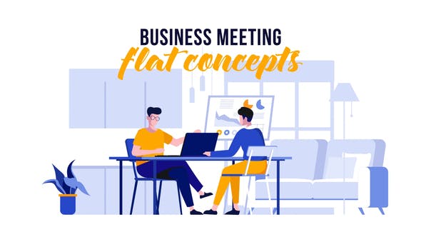 DesignOptimal Videohive Business meeting Flat Concept 29521769