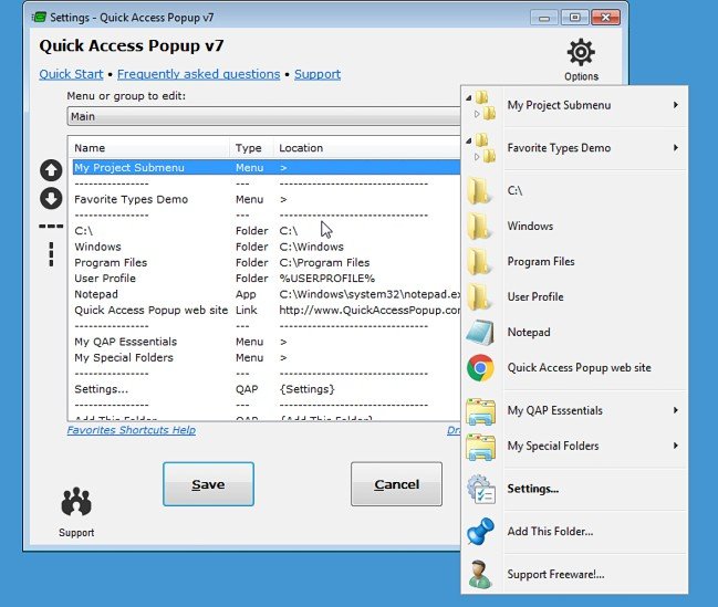 Quick Access Popup 11.6.3 download the new