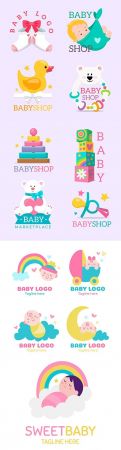 Baby logo collection template
