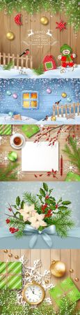 Merry Christmas and New Year 2021 decorative illustrations