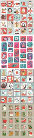 Advent Christmas calendar with painted elements