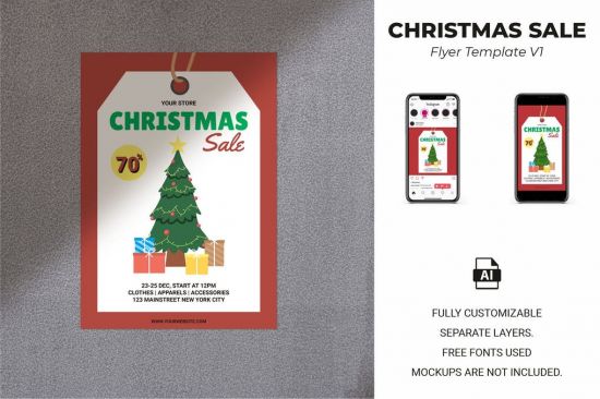 Christmas Sale Flyer Template Vol. 01
