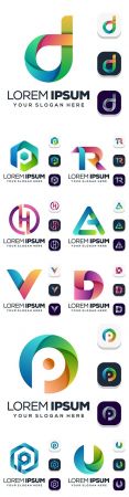 Letter alphabet colorful creadive logo design