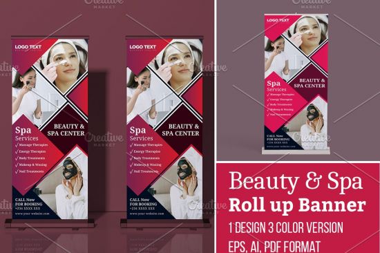 CreativeMarket   Beauty and Spa Roll up Banner 5635667
