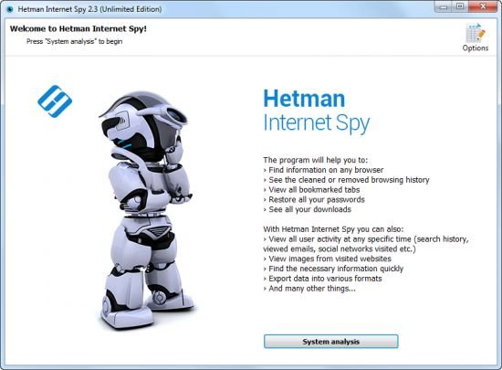 download the new Hetman Internet Spy 3.7