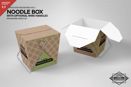 DesignOptimal CM Noodle Box Packaging Mockup 986682
