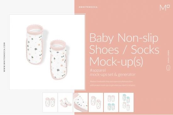 DesignOptimal CreativeMarket Baby Non slip Shoes Socks Mock ups 4548189