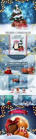 Special offer Christmas sale horizontal discount banner