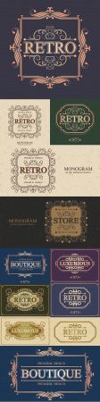 Vintage monogram luxurious calligraphic design elements