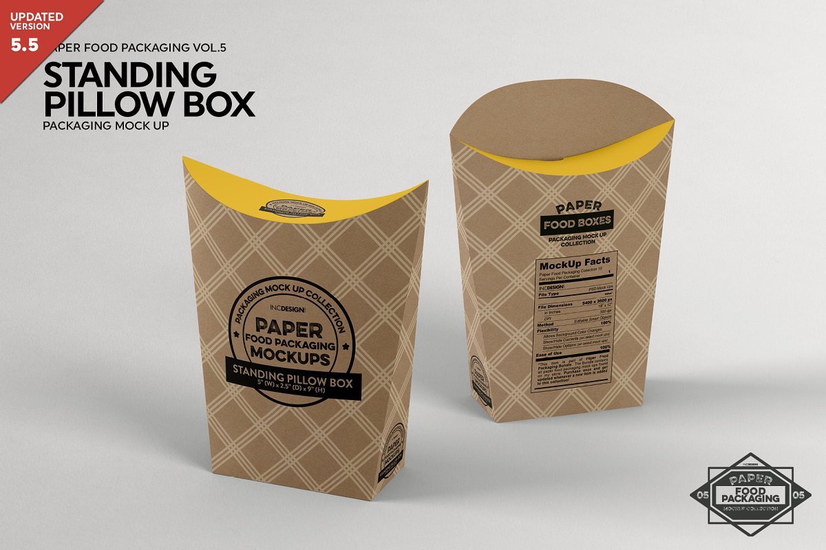 Download Download CM - Standing Pillow Box Packaging Mockup 2088333 - SoftArchive
