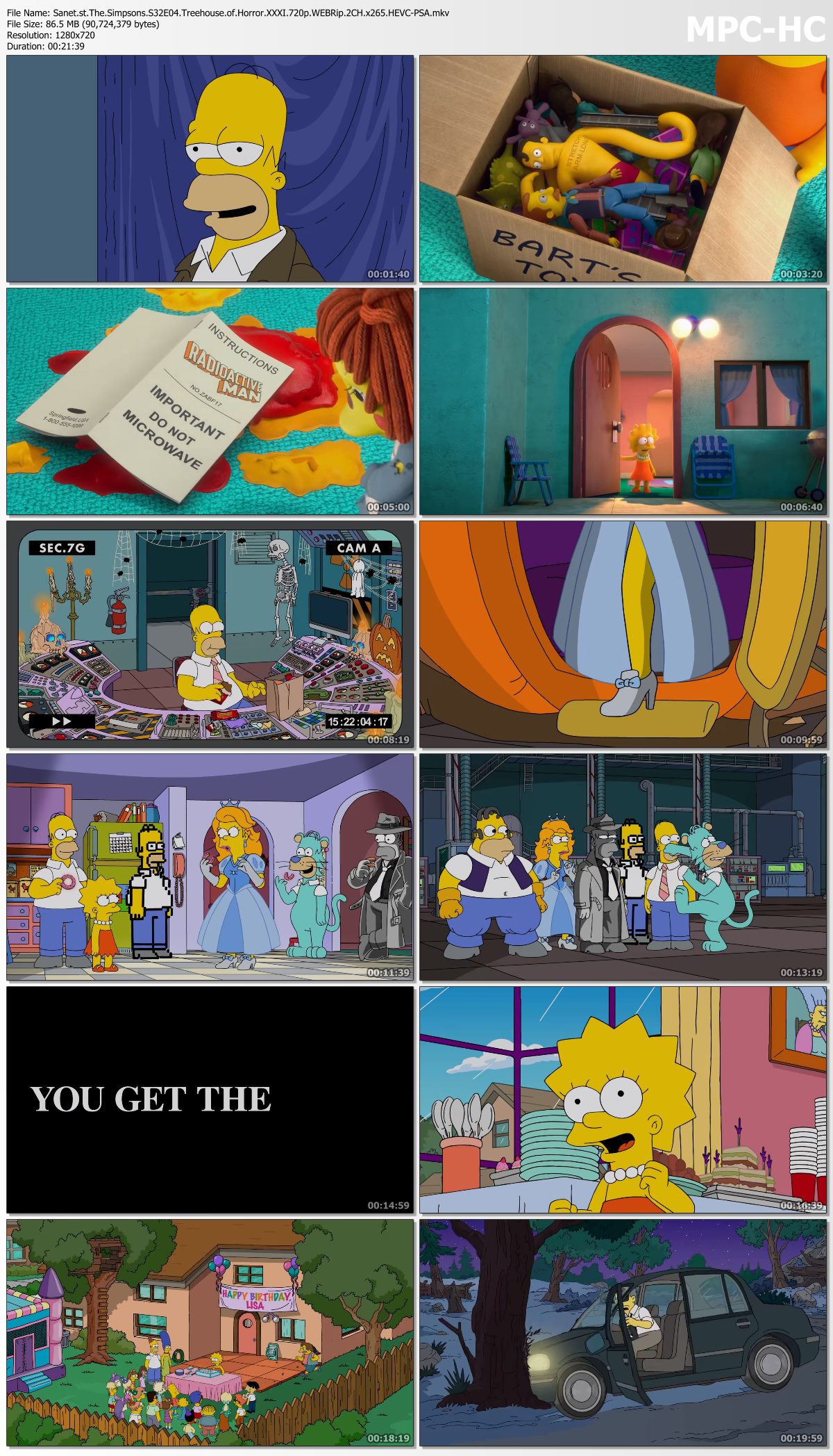 Download The Simpsons S32E04 Treehouse of Horror XXXI 720p WEBRip 2CH