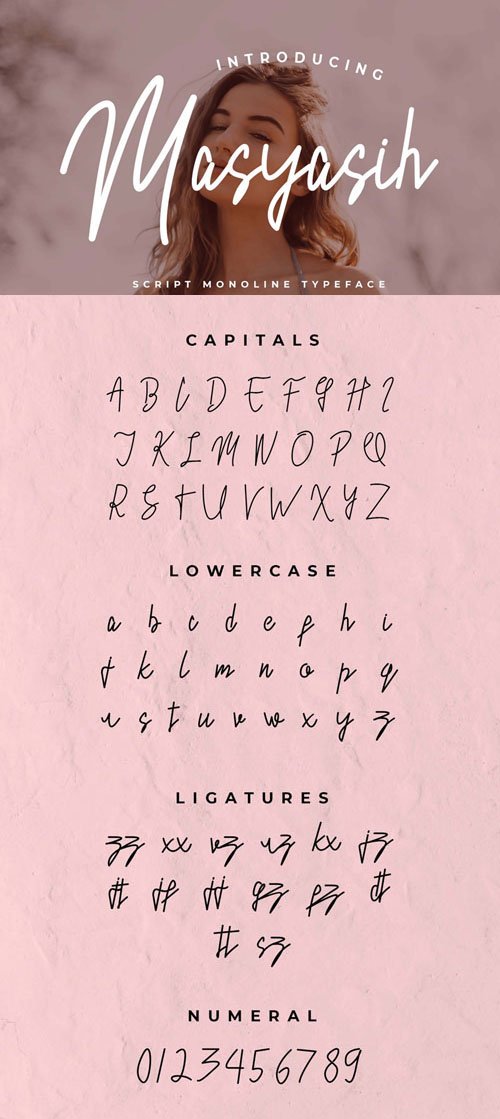 Masyasih Script Monoline Typeface