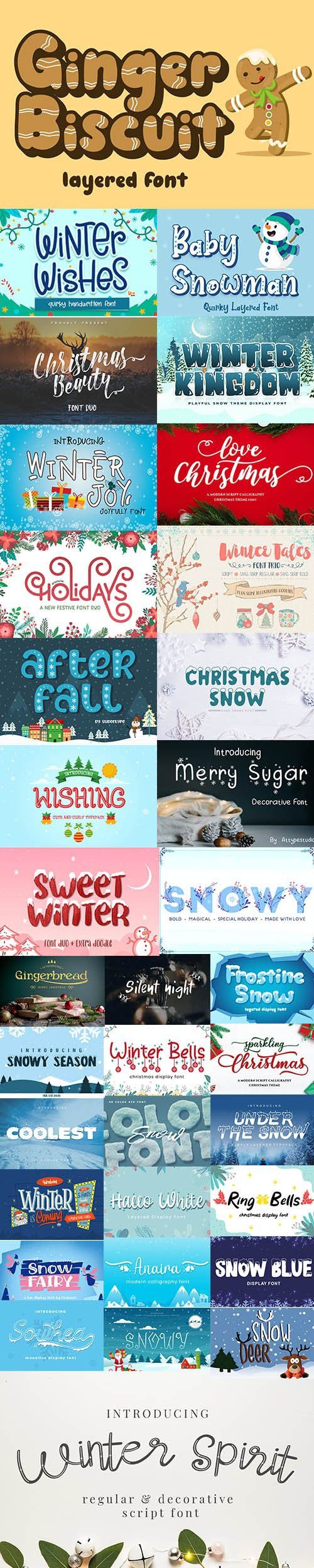Holiday Winter Fonts - Super Pack 2020