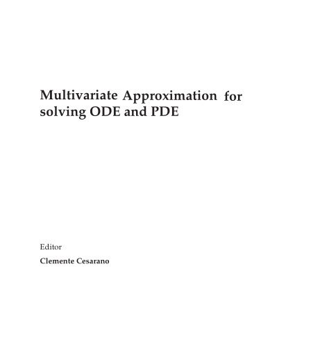 Multivariate Approximation for solving ODE and PDE
