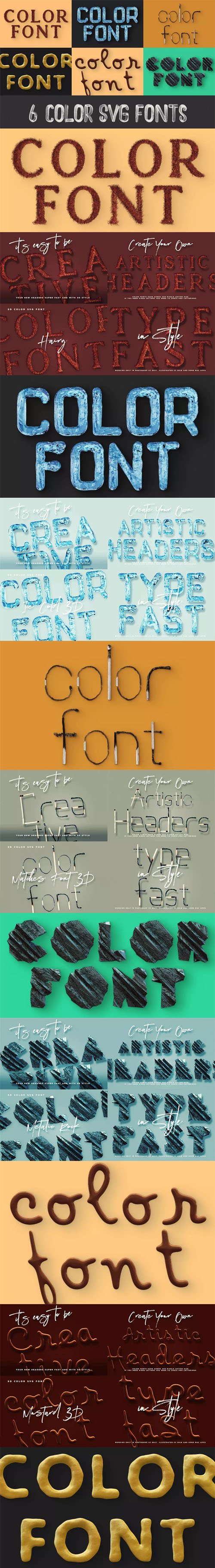 6 Color SVG Fonts