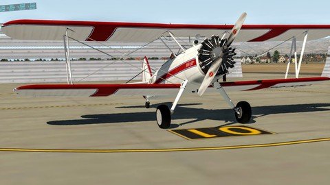 Flying the Boeing Stearman. X-Plane 11