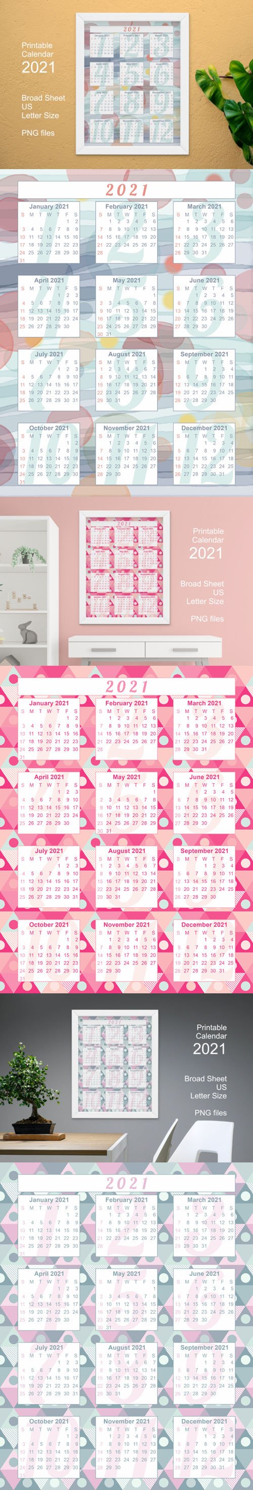3 Printable Calendar 2021 in PNG