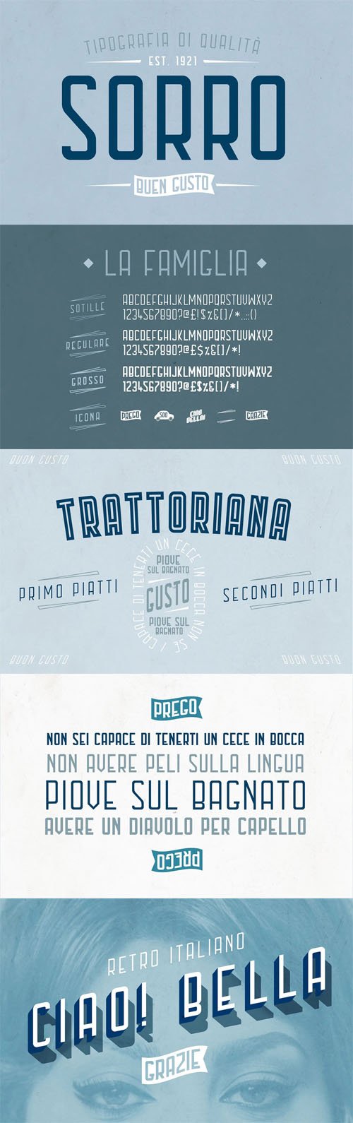Sorro Retro Italian Typeface [3-Weights]