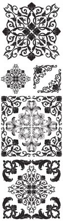 Damask decorative floral vintage pattern design illustrations