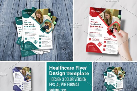 CreativeMarket   Health Care Solution Flyer Design 5547165