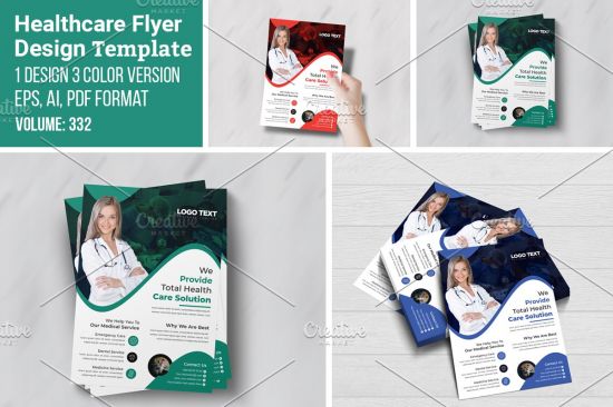 CreativeMarket   Health Care Services Flyer Template 5546961