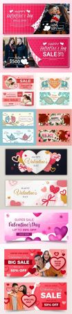 Valentine's Day banner and menu design template 2