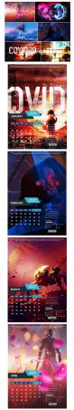 Digital Art Calendar 2021 Printable PDF Templates [12 Months]