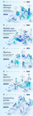 Business people and new technologies 3d isometric concept