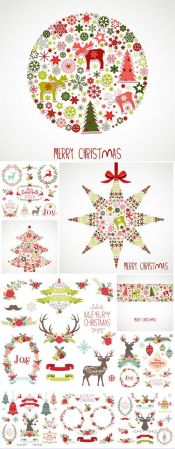 New Year and Christmas illustrations in vector №31