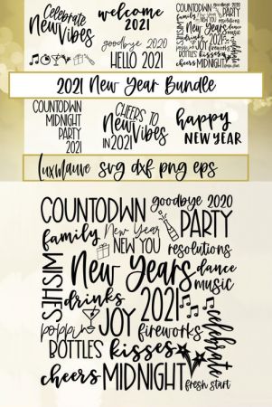 2021 New Year Cut Files Bundle in Vector
