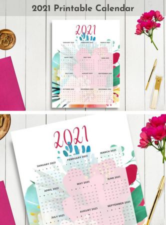 2021 Dated Printable Floral Calendar [12 Months]