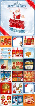 New Year and Christmas illustrations in vector №8
