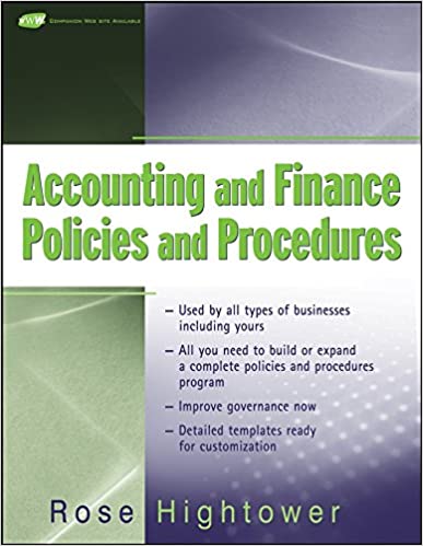Accounting and Finance Policies and Procedures,