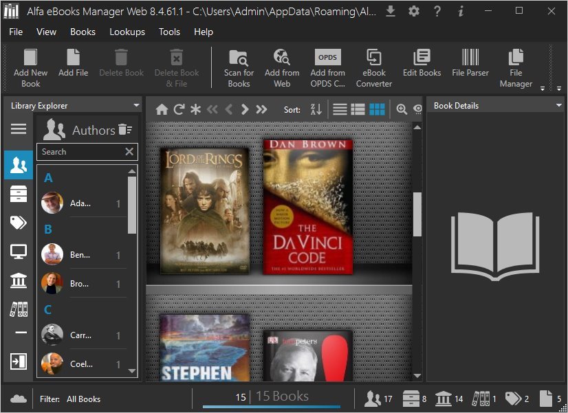 download the new Alfa eBooks Manager Pro 8.6.14.1